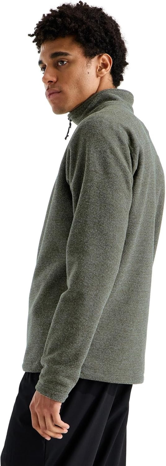image:imageThe North Face Mens Textured Cap Rock Quarter Zip Pullover 14 Zip Fleece Jacket with a Classic Fit amp Embroidered LogoNew Taupe Green Heather