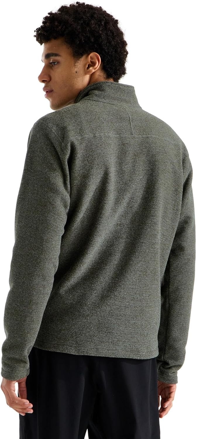 image:imageThe North Face Mens Textured Cap Rock Quarter Zip Pullover 14 Zip Fleece Jacket with a Classic Fit amp Embroidered LogoNew Taupe Green Heather