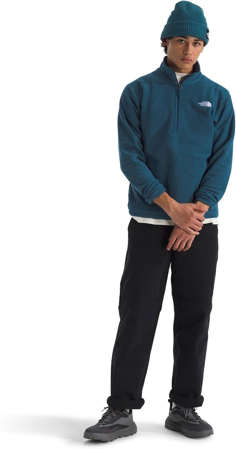 image:imageThe North Face Mens Textured Cap Rock Quarter Zip Pullover 14 Zip Fleece Jacket with a Classic Fit amp Embroidered LogoShady Blue Heather
