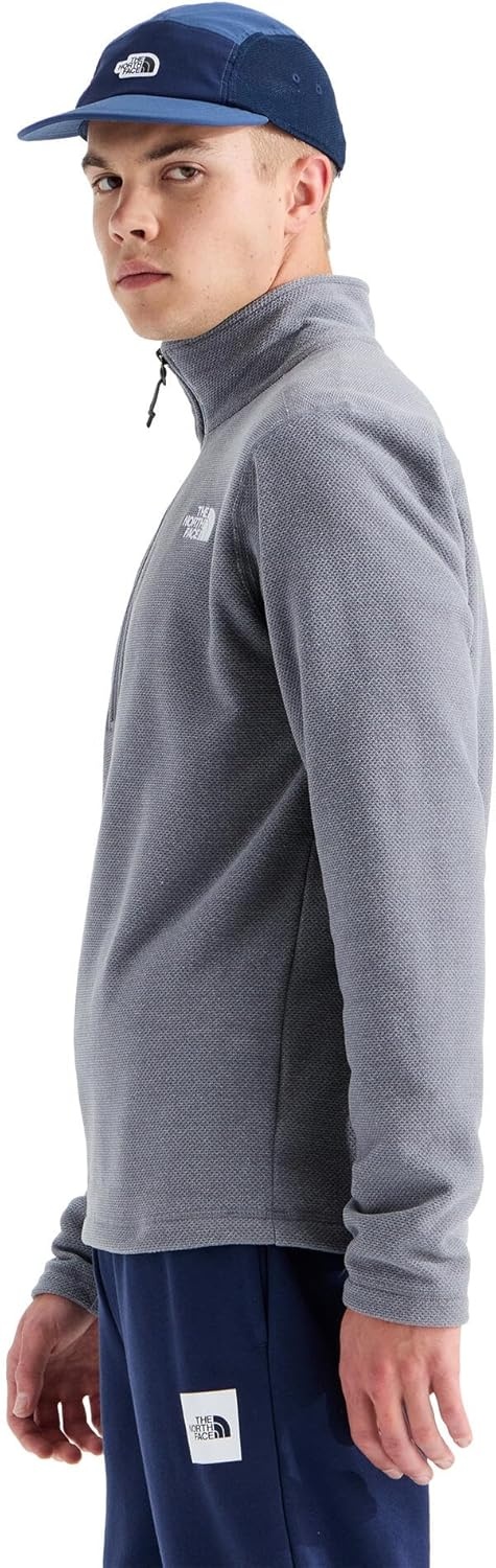 image:imageThe North Face Mens Textured Cap Rock Quarter Zip Pullover 14 Zip Fleece Jacket with a Classic Fit amp Embroidered LogoSmoked Pearl Heather