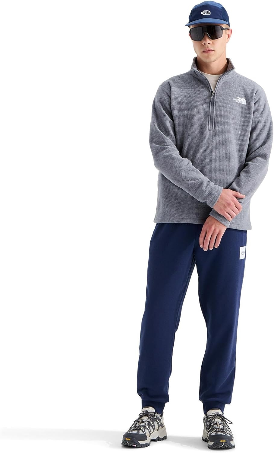 image:imageThe North Face Mens Textured Cap Rock Quarter Zip Pullover 14 Zip Fleece Jacket with a Classic Fit amp Embroidered LogoSmoked Pearl Heather