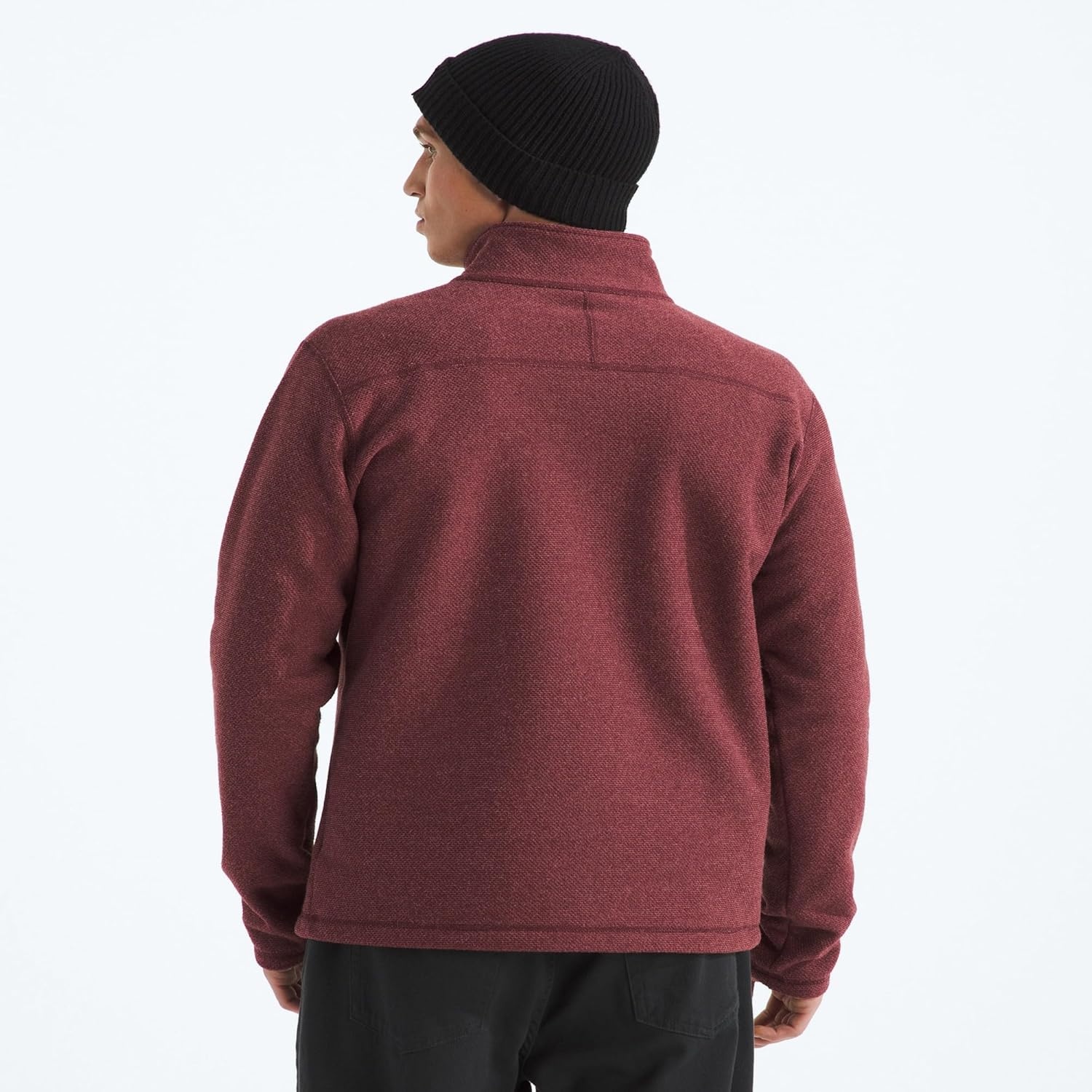 image:imageThe North Face Mens Textured Cap Rock Quarter Zip Pullover 14 Zip Fleece Jacket with a Classic Fit amp Embroidered LogoSumac Heather