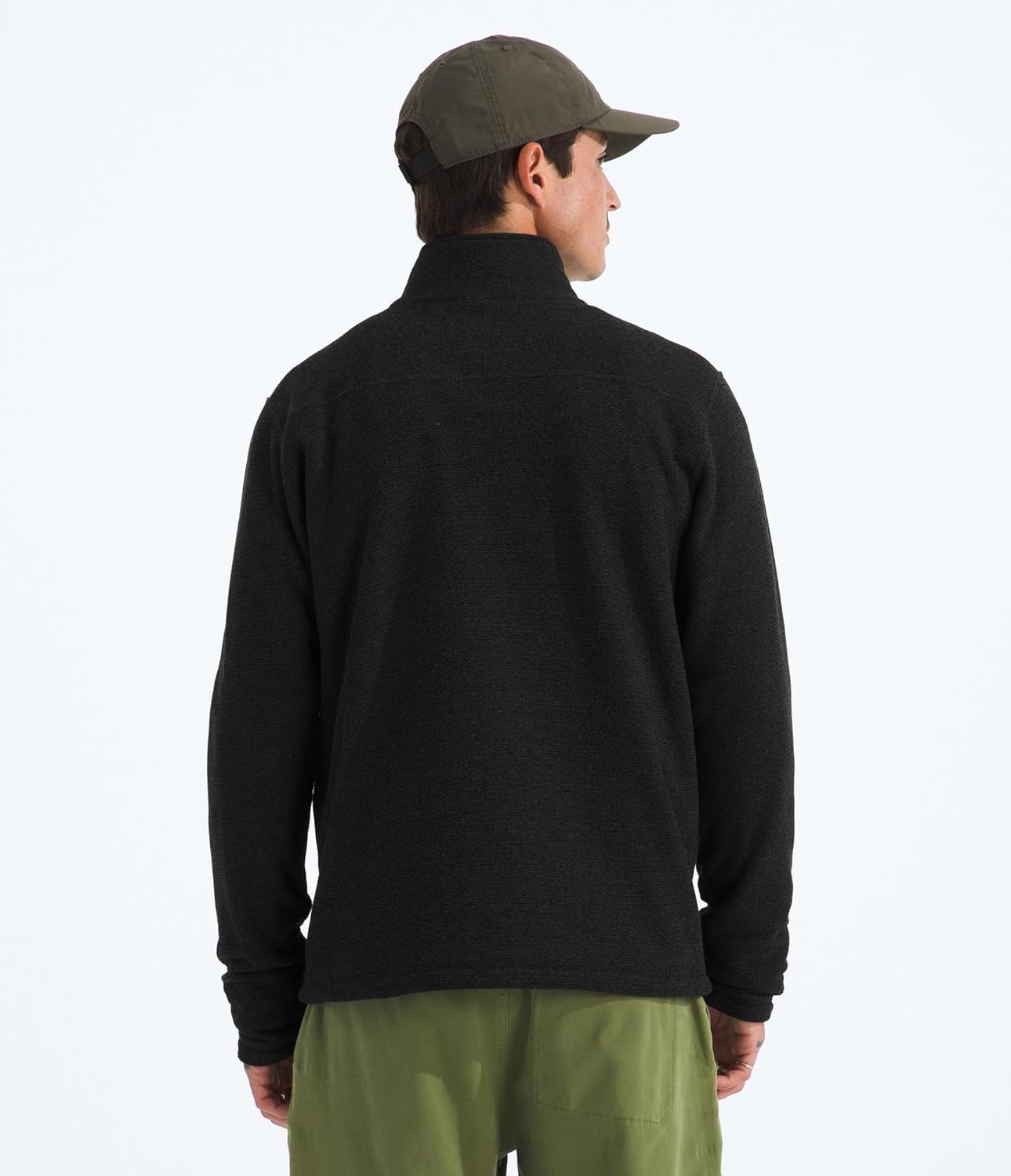 image:imageThe North Face Mens Textured Cap Rock Quarter Zip Pullover 14 Zip Fleece Jacket with a Classic Fit amp Embroidered LogoTnf Black Heather