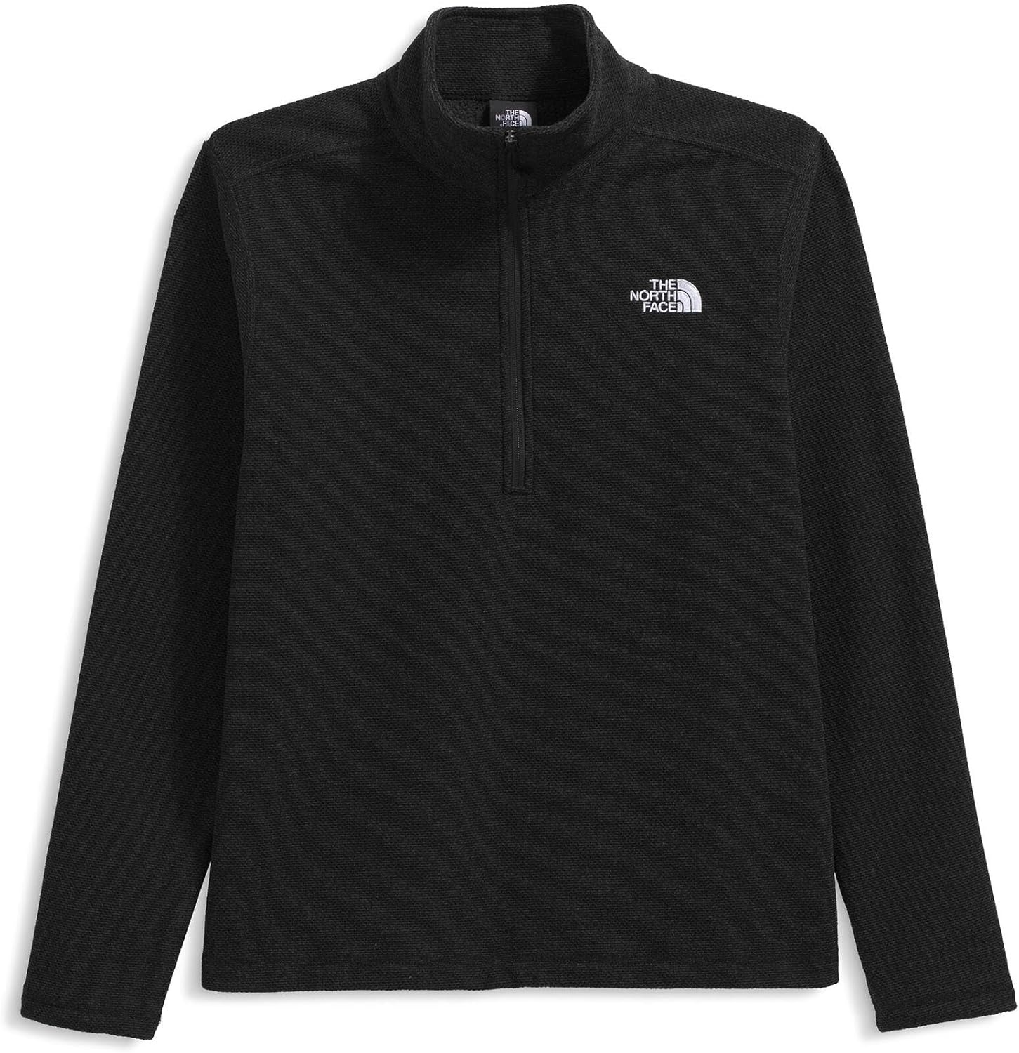 image:imageThe North Face Mens Textured Cap Rock Quarter Zip Pullover 14 Zip Fleece Jacket with a Classic Fit amp Embroidered LogoTnf Black Heather