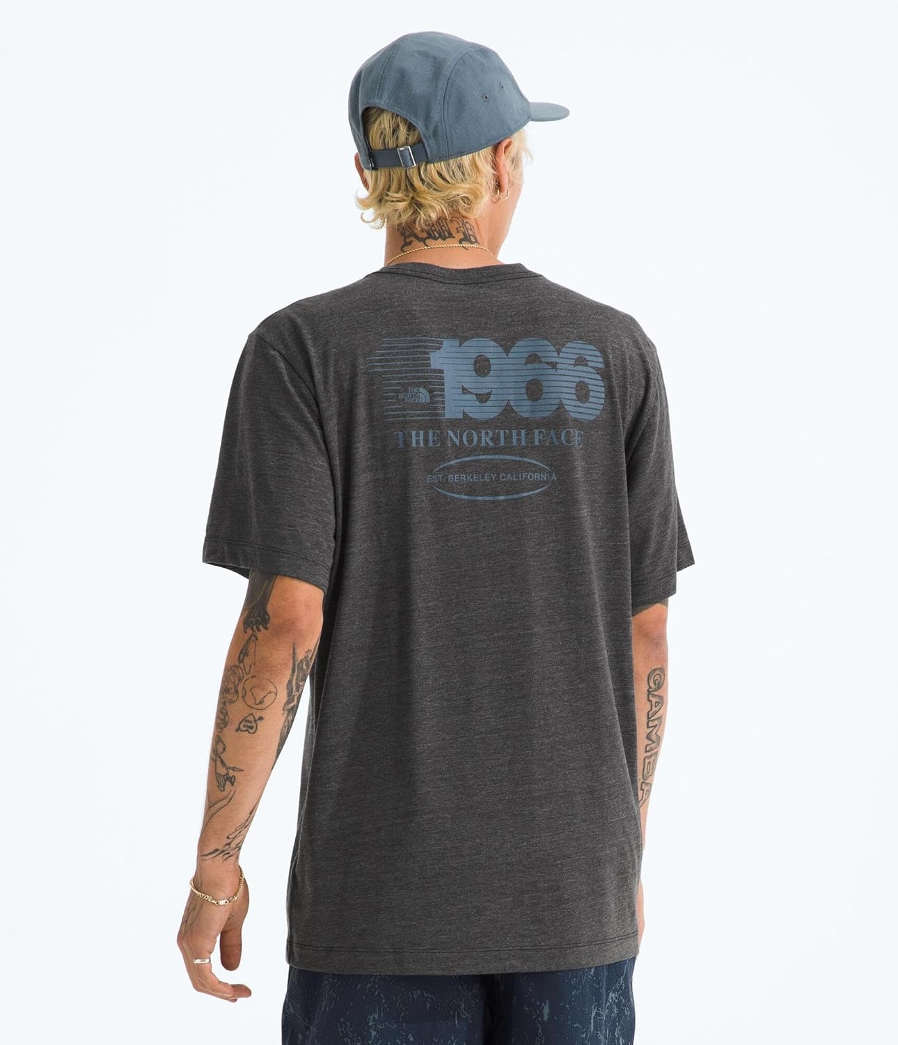 image:imageThe North Face Mens TriBlend Logo Play ShortSleeve Tee Casual Graphic TShirt Regular Fit CottonPolyesterTencelTnf Black White Heather