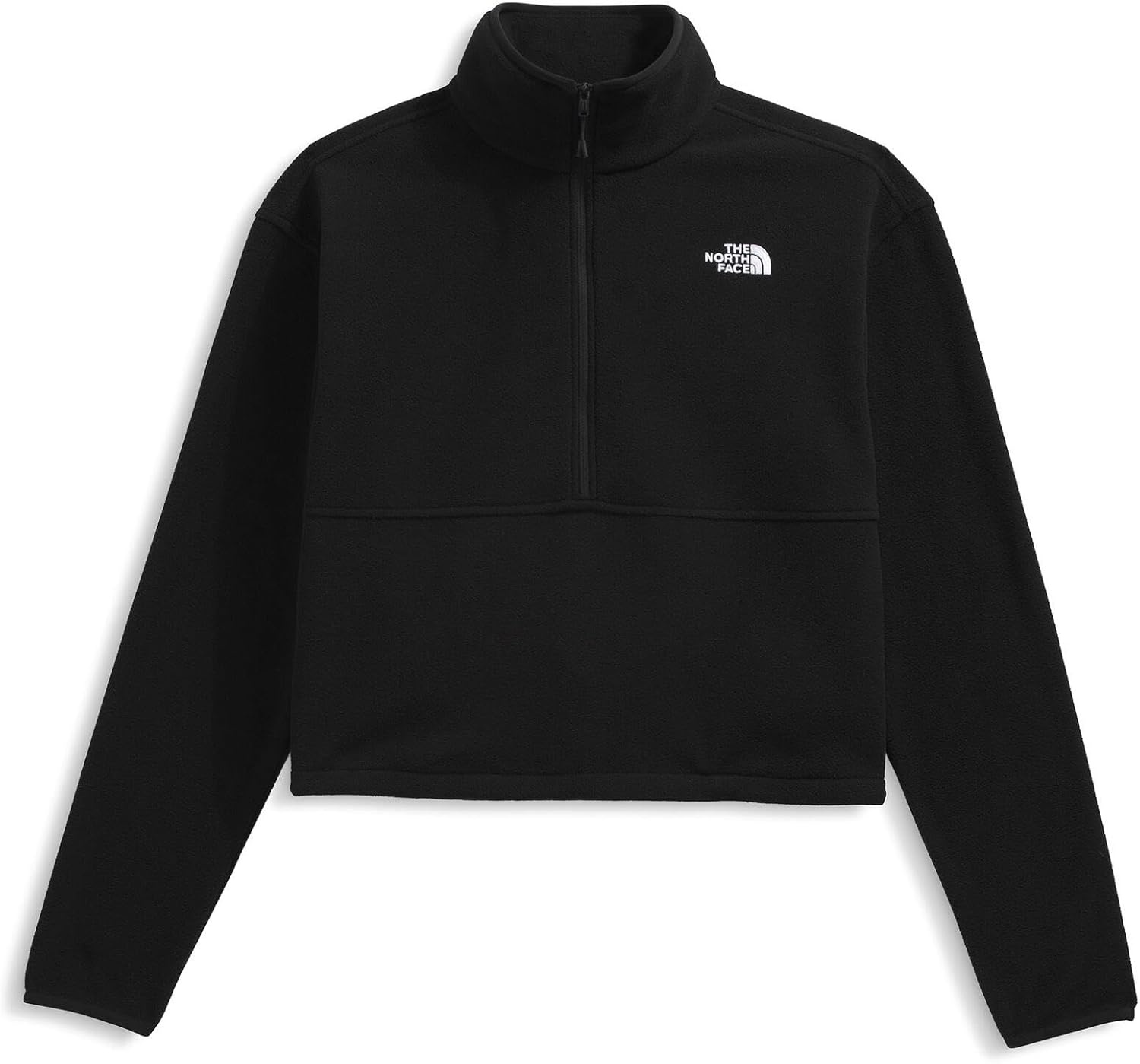 image:imageThe North Face Womens Glacier Fleece Half Zip Short Jacket 12 Zip Pullover Jacket Zip Pockets Stretch FabricTnf Black