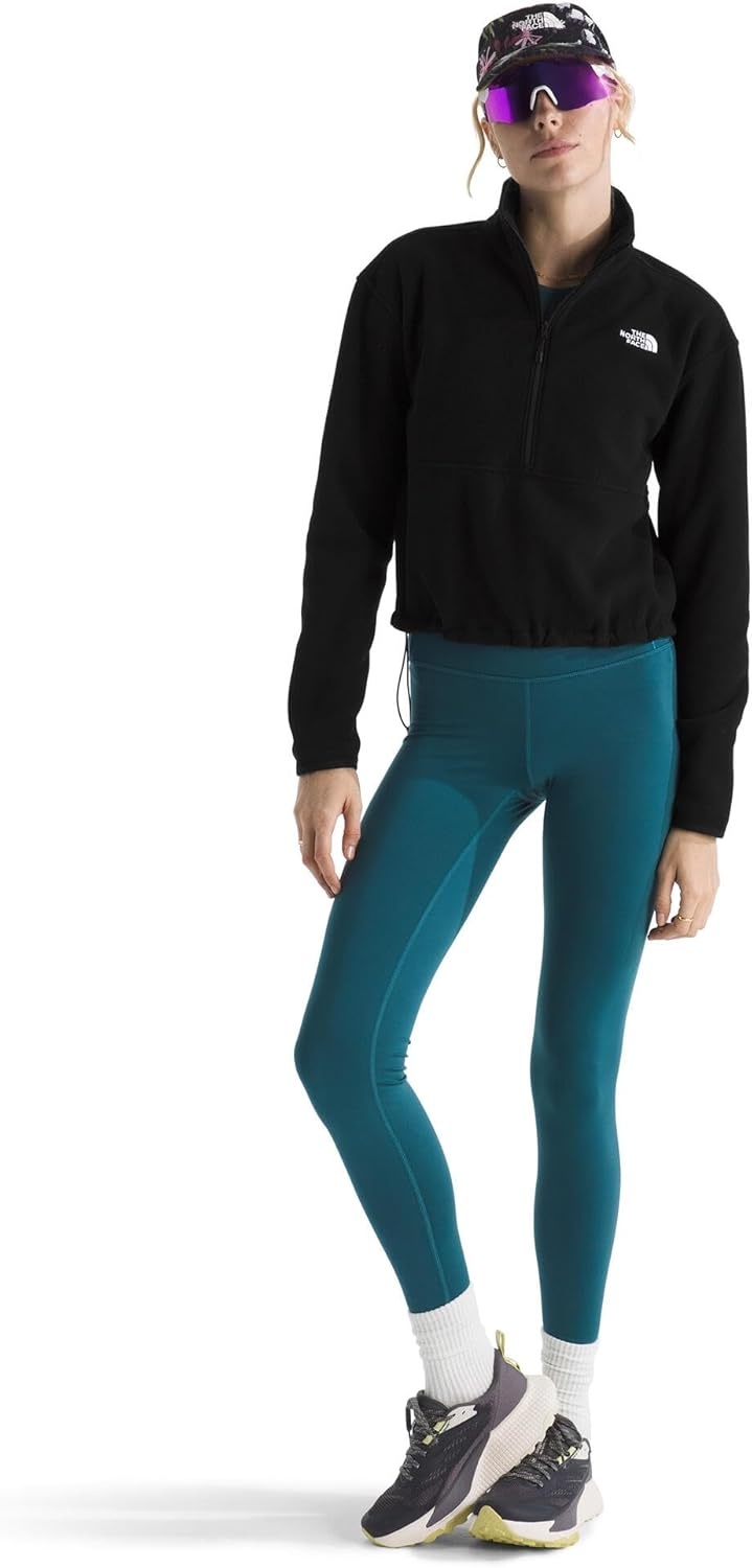 image:imageThe North Face Womens Glacier Fleece Half Zip Short Jacket 12 Zip Pullover Jacket Zip Pockets Stretch FabricTnf Black