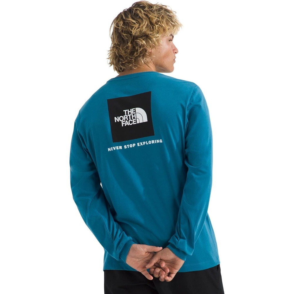 image:imageTHE NORTH FACE Mens Core Box Long Sleeve NSE Tee Tshirt With Ribbed Collar amp Cuffs for DurabilityDusk Blue