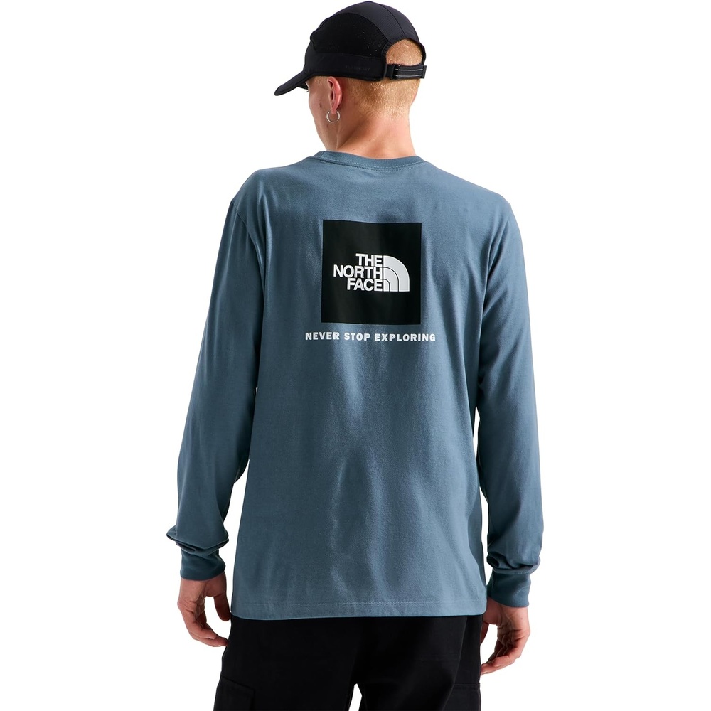 image:imageTHE NORTH FACE Mens Core Box Long Sleeve NSE Tee Tshirt With Ribbed Collar amp Cuffs for DurabilityGranite Grey