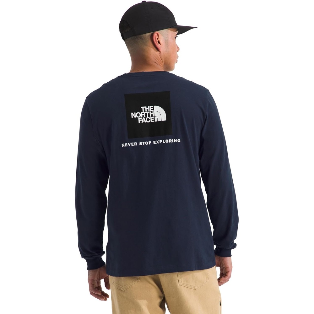 image:imageTHE NORTH FACE Mens Core Box Long Sleeve NSE Tee Tshirt With Ribbed Collar amp Cuffs for DurabilitySummit Navy