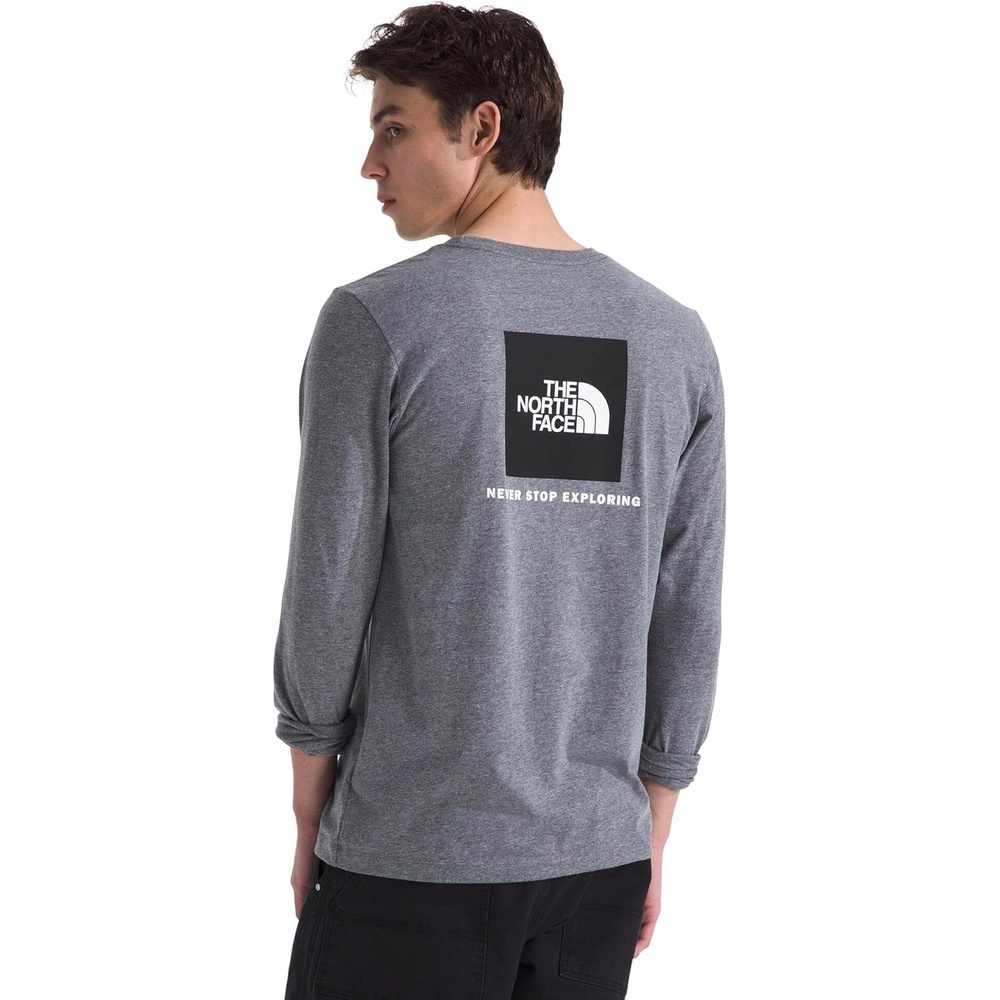 image:imageTHE NORTH FACE Mens Core Box Long Sleeve NSE Tee  Tshirt With Ribbed Collar amp Cuffs for DurabilityTnf Mid Grey Heather