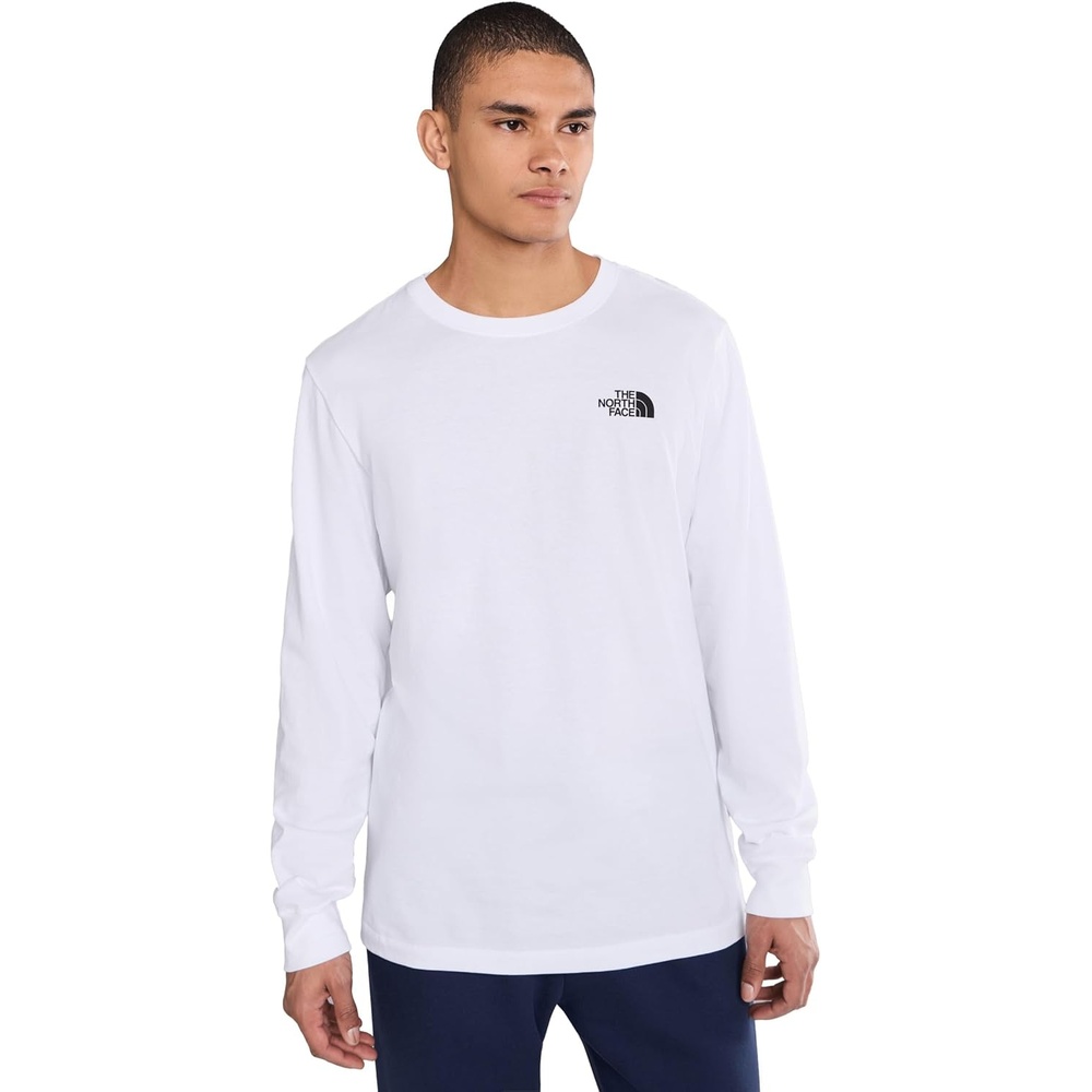image:imageTHE NORTH FACE Mens Core Box Long Sleeve NSE Tee Tshirt With Ribbed Collar amp Cuffs for DurabilityTnf White