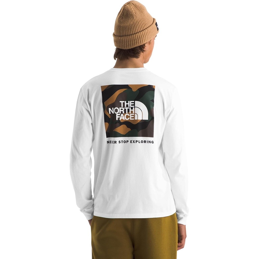 image:imageTHE NORTH FACE Mens Core Box Long Sleeve NSE Tee  Tshirt With Ribbed Collar amp Cuffs for DurabilityTnf WhiteMulticolor