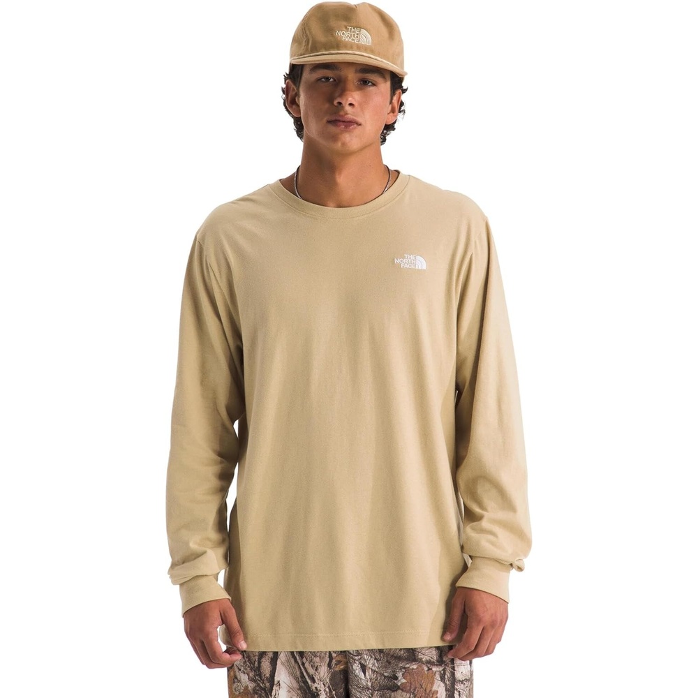 image:imageTHE NORTH FACE Mens Evolution Simple Dome Longsleeve Tee Cotton Shirt With the Classic LogoKhaki Stone