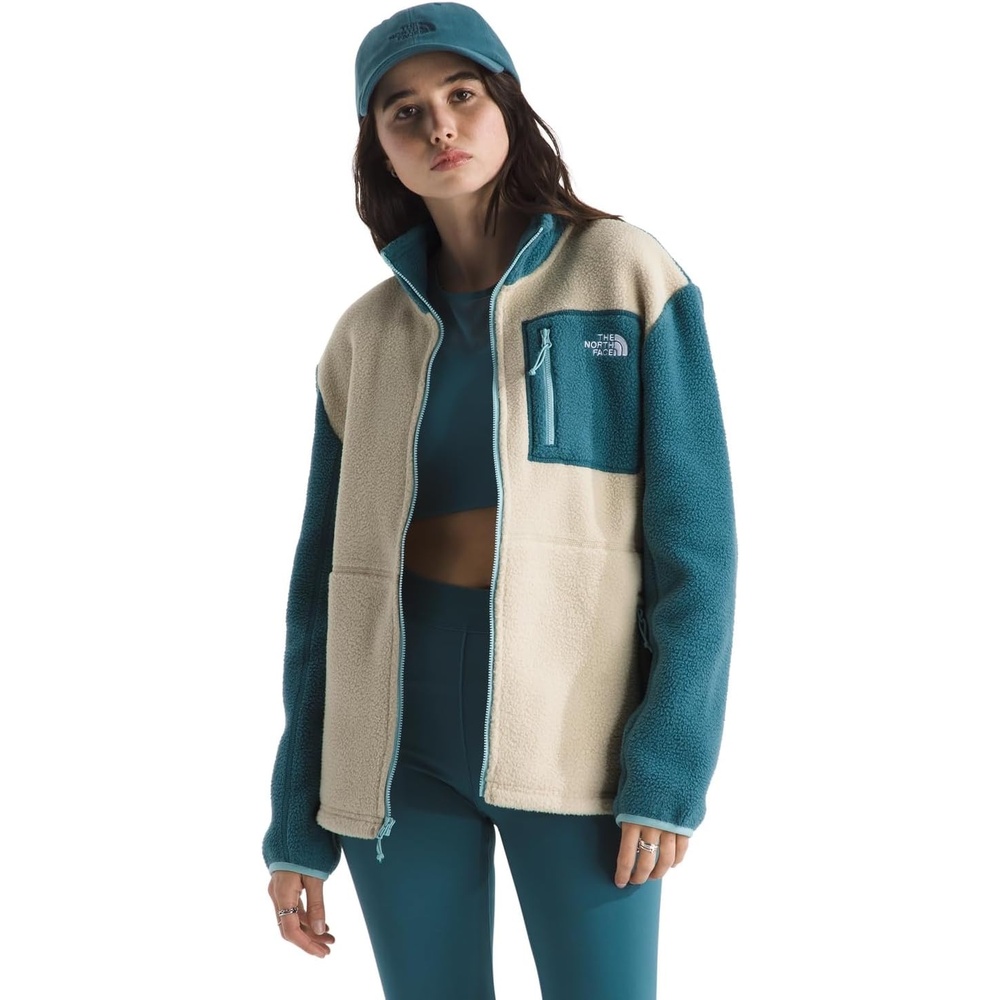 image:imageTHE NORTH FACE Womens Yumiori Full Zip Jacket  Lightweight Fleece Coat With Embroidered Logo Zip PocketsGravelSpaceBlue Eclipse