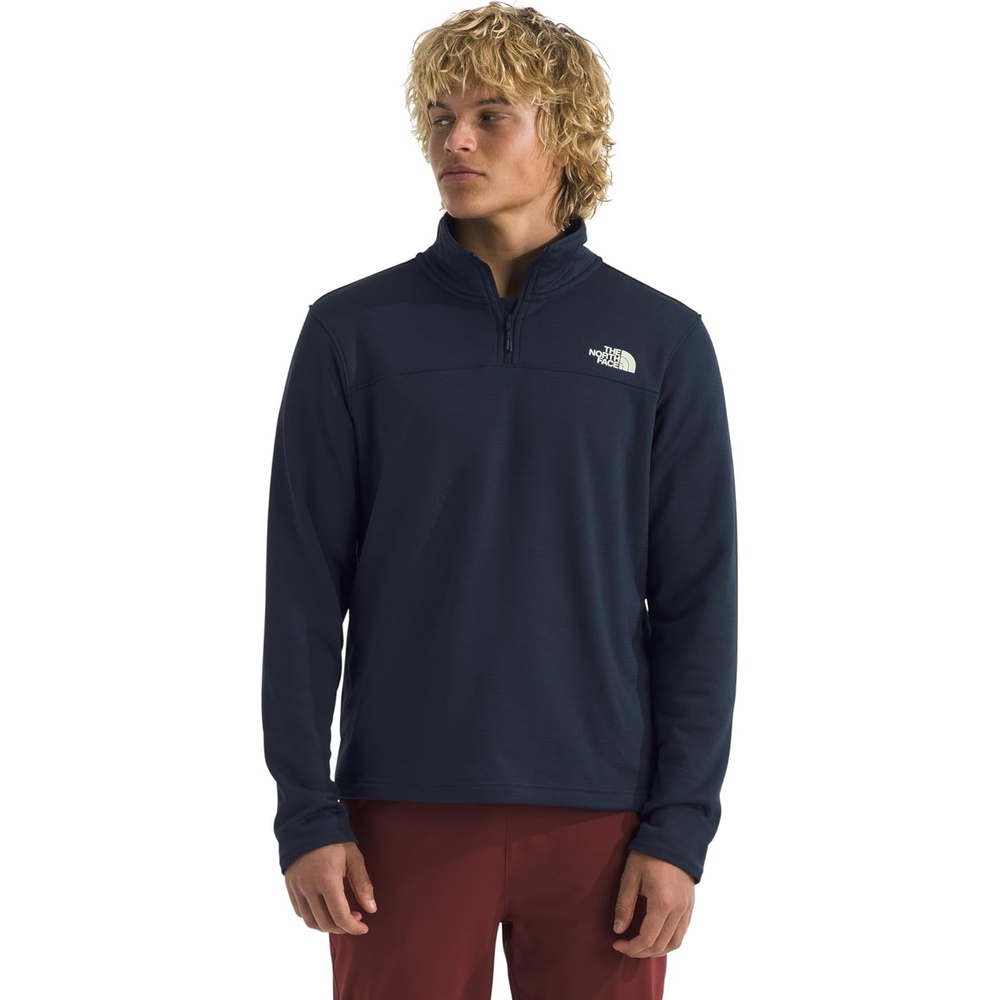 image:imageTHE NORTH FACE mens Cedar Trail Grid Fleece Quarter Zip Jacket Cold Weather Top With Durable Reinforced BindingsSummit Navy