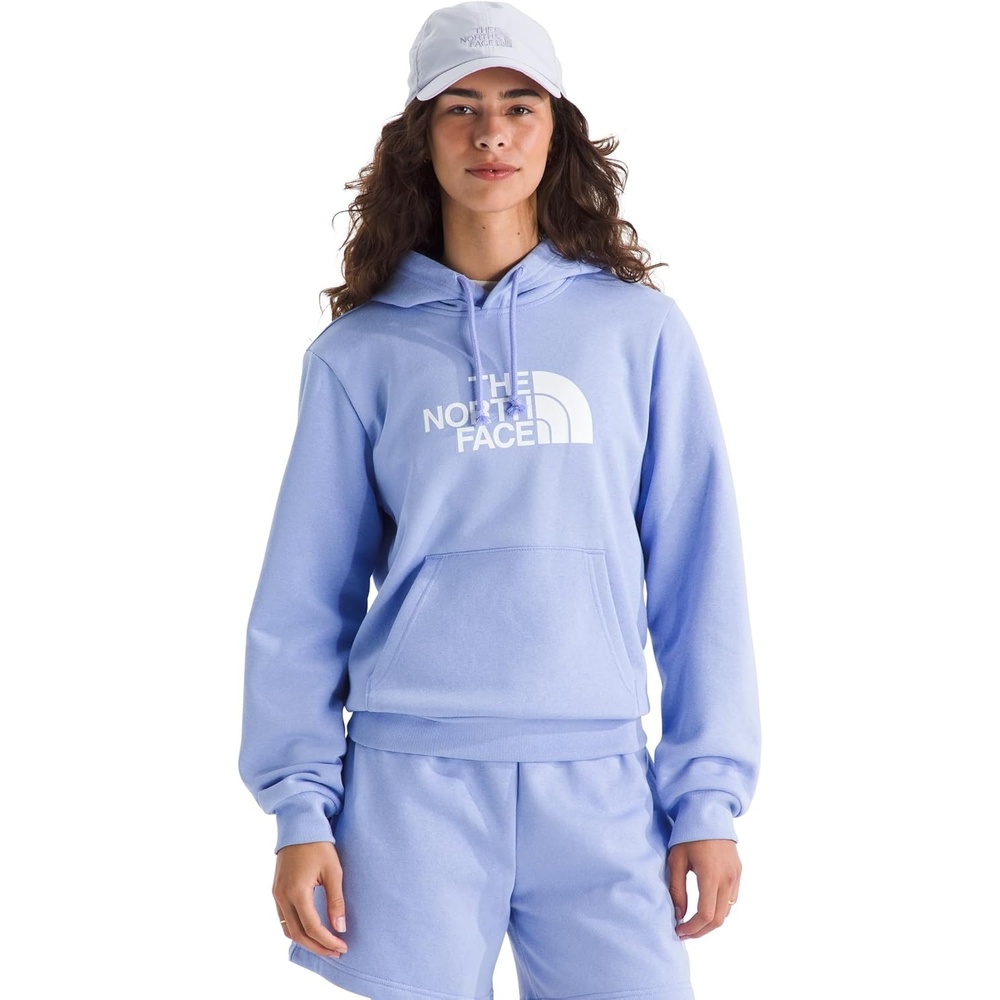 image:imageThe North Face Womens Evolution Half Dome Hoodie  Adventure Ready Hood With Adjustable Drawcord Kangaroo Hand PocketPeriwinkle Glow