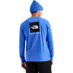 THE NORTH FACE Men’s Core Box Long Sleeve NSE Tee | T-shirt With Ribbed Collar & Cuffs for Durability(Active Blue)