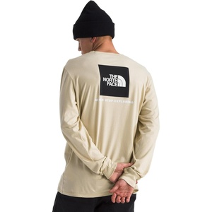 THE NORTH FACE Men’s Core Box Long Sleeve NSE Tee | T-shirt With Ribbed Collar & Cuffs for Durability(Gravel)