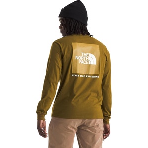 THE NORTH FACE Men’s Core Box Long Sleeve NSE Tee | T-shirt With Ribbed Collar & Cuffs for Durability(Moss Green)
