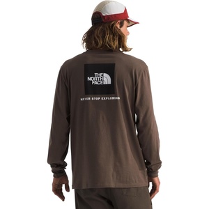 THE NORTH FACE Men’s Core Box Long Sleeve NSE Tee | T-shirt With Ribbed Collar & Cuffs for Durability(Smokey Brown)