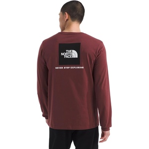 THE NORTH FACE Men’s Core Box Long Sleeve NSE Tee | T-shirt With Ribbed Collar & Cuffs for Durability(Sumac)