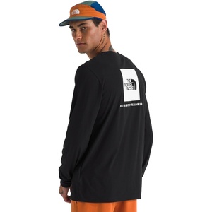 THE NORTH FACE Men’s Core Box Long Sleeve NSE Tee | T-shirt With Ribbed Collar & Cuffs for Durability(Tnf Black/Tnf White)
