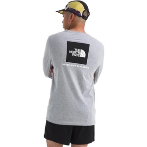 THE NORTH FACE Men’s Core Box Long Sleeve NSE Tee | T-shirt With Ribbed Collar & Cuffs for Durability(Tnf Pale Grey Heather)