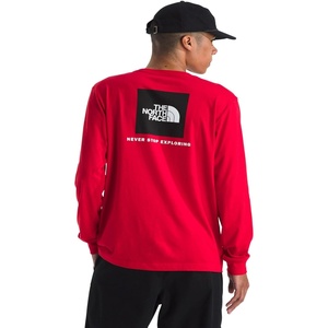 THE NORTH FACE Men’s Core Box Long Sleeve NSE Tee | T-shirt With Ribbed Collar & Cuffs for Durability(Tnf Red)