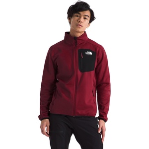 THE NORTH FACE Men’s Crest Full Zip Jacket | Water Repellent Fleece Coat, Double Layer Stand Collar & Zip Hand Pockets(Garnet Red/Tnf Black)