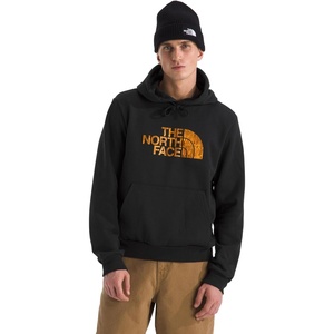THE NORTH FACE Men’s Evolution Regenerative Ink Half Dome Hoodie | 2 Piece Hood With Adjustable Drawcord(Tnf Black/Summit Gold Regenerative Ink Print)