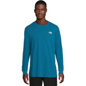 THE NORTH FACE Men’s Evolution Simple Dome Long-sleeve Tee | Cotton Shirt With the Classic Logo(Dusk Blue)