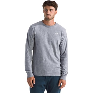 THE NORTH FACE Men’s Evolution Simple Dome Long-sleeve Tee | Cotton Shirt With the Classic Logo(Tnf Pale Grey Heather)