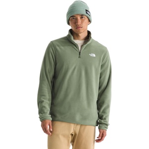THE NORTH FACE Men’s Glacier Fleece Quarter Zip Jacket | Pullover With Zip Pockets & Stretch on Collar, Cuffs & Hem(Bark Mist)