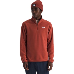 THE NORTH FACE Men’s Glacier Fleece Quarter Zip Jacket | Pullover With Zip Pockets & Stretch on Collar, Cuffs & Hem(Iron Clay)