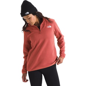 THE NORTH FACE Women’s Glacier Fleece Quarter Zip Jacket | Pullover With Zip Pockets & Stretch on Collar, Cuffs & Hem(Mars Dust)