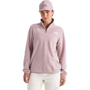 THE NORTH FACE Women’s Glacier Fleece Quarter Zip Jacket | Pullover With Zip Pockets & Stretch on Collar, Cuffs & Hem(Metal Pink)