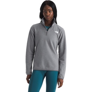 THE NORTH FACE Women’s Glacier Fleece Quarter Zip Jacket | Pullover With Zip Pockets & Stretch on Collar, Cuffs & Hem(Tnf Mid Grey Heather)