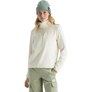 THE NORTH FACE Women’s TNF Performance Fleece 1/4 Zip Jacket | Lightweight Pullover With Secure Zip Chest Pocket(White Dune)