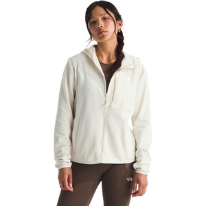 THE NORTH FACE Women’s TNF Performance Fleece Full Zip Hoodie | Lightweight Hooded Top, Elastic Binding & Zip Pockets(White Dune)