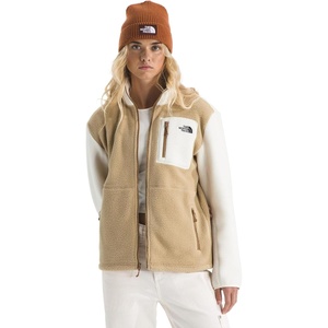 THE NORTH FACE Women’s Yumiori Full Zip Jacket | Lightweight Fleece Coat With Embroidered Logo, Zip Pockets(Khaki Stone/White Dune/Utility Brown)