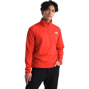 THE NORTH FACE mens Cedar Trail Grid Fleece Quarter Zip Jacket | Cold Weather Top With Durable, Reinforced Bindings(Crimson Orange)