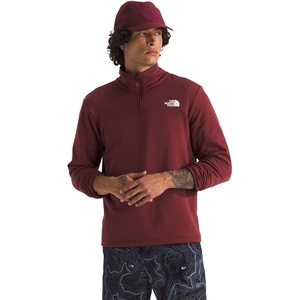 THE NORTH FACE mens Cedar Trail Grid Fleece Quarter Zip Jacket | Cold Weather Top With Durable, Reinforced Bindings(Sumac)