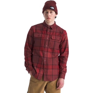 The North FACE Mens Arroyo Long-Sleeve Flannel Button-Down Shirt(Sumac Macro Small Plaid)