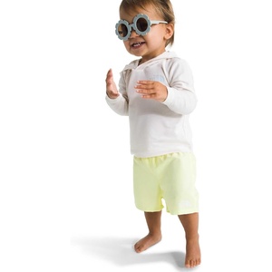 The North Face Kids’ Class V Short – Moisture Wicking, Color-Changing Design, Elastic Waistband(Lemon Mist Logo Weather Topo Phantom Print)