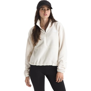 The North Face Women’s Glacier Fleece Half Zip Short Jacket – 1/2 Zip Pullover Jacket, Zip Pockets, Stretch Fabric(White Dune)